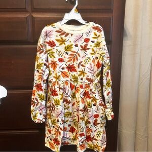 Hanna Andersson Kids Dress with Colorful Leaf Print